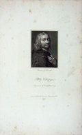 Original Old Antique Print 1823 Portrait Philip Champagne Armstrong 19th