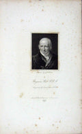 Original Old Antique Print 1823 Portrait Benjamin West Fittler Engraving 19th