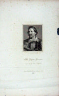 Original Old Antique Print 1823 Portrait John Gaspar Gevartius Engraving 19th