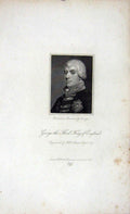 Original Old Antique Print 1823 Portrait George King England Sharp 19th Century