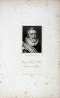 Original Old Antique Print 1823 Portrait Henry King France Wedgwood 19th