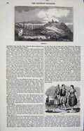 Original Old Antique Print View Medeya Moors Viaduct Town Mountains