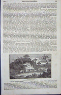 Original Old Antique Print 1832 Trucking Mahogany Bullocks Cart Mountains 19th