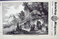 Original Old Antique Print 1837 Interview Mr Earle Wounded Chief Honghi Friends
