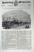 Original Old Antique Print 1840 General View Algiers Africa 19th