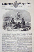 Original Old Antique Print 1837 Cape Good Hope Caffres Kraals Aborigines 19th