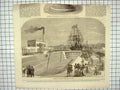Original Old Antique Print 1867 Scene Opening New Dry Dock Suez Canal Egypt
