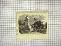 Original Old Antique Print Monument Lord Brougham Cannes France
