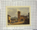 Original Old Antique Print Colour Architecture Grotta People
