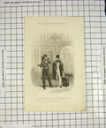 Original Old Antique Print Travelling Man Drunkard Birmingham Engraving