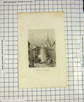 Original Old Antique Print Engraving Monument Rouen France Buildings