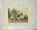 Original Old Antique Print Engraving Young Waterman Romance Boat