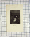 Original Old Antique Print Engraving Winter Evening Romance