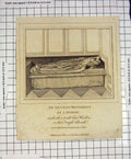 Original Old Antique Print Ancient Monument Bishop Window Temple Church 1800