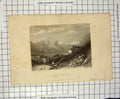 Original Old Antique Print Jevous Stanfield Engraving Mountains Feldkirch