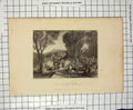 Original Old Antique Print Engraving Palace La Belle Gabrielle Miller
