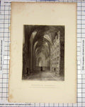 Original Old Antique Print Winchester Cathedral Bishop Fox Garland Albutt