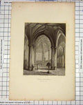 Old Antique Print Lady Chapel Wells Cathedral Winkles Garland Engraving