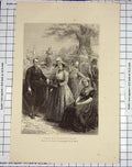 Original Old Antique Print Costumes Frise Zelande Ladies Parson