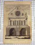 Original Old Antique Print Barfreston Church Kent England Architecture