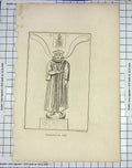 Original Old Antique Print Goodnight Engraving Monuments Man Costume