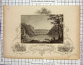 Original Old Antique Print Harpers Ferry River Shenandoah Potomac Engraving