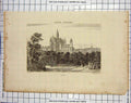 Original Old Antique Print Engraving France View Leyden Architecture