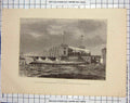 Original Old Antique Print Pont De Moerdijk Champ-De-Mars River Bridge France