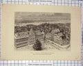 Old Antique Print Anvers Place Hotel-De-Ville France Architecture Ships