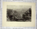 Original Old Antique Print Monastery Santa Saba Wilderness Ziph Allom Bradshaw