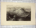 Original Old Antique Print Abbey Hills Mussooree Jumna Mountains Engraving