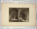 Original Old Antique Print Undercroft Canterbury Cathedral Winkles Engraving