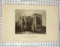 Original Old Antique Print Winchester Cathedral Architecture Garland Winkles