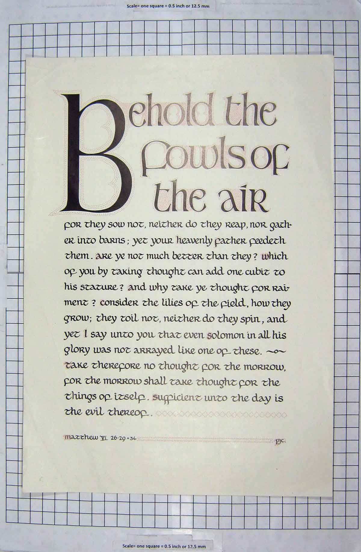 Original Old Vintage Print C1980 Bible Quote Matthew Fowls Air 20th Century