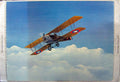 Original Old Antique Print Colour War Plane Aircraft White
