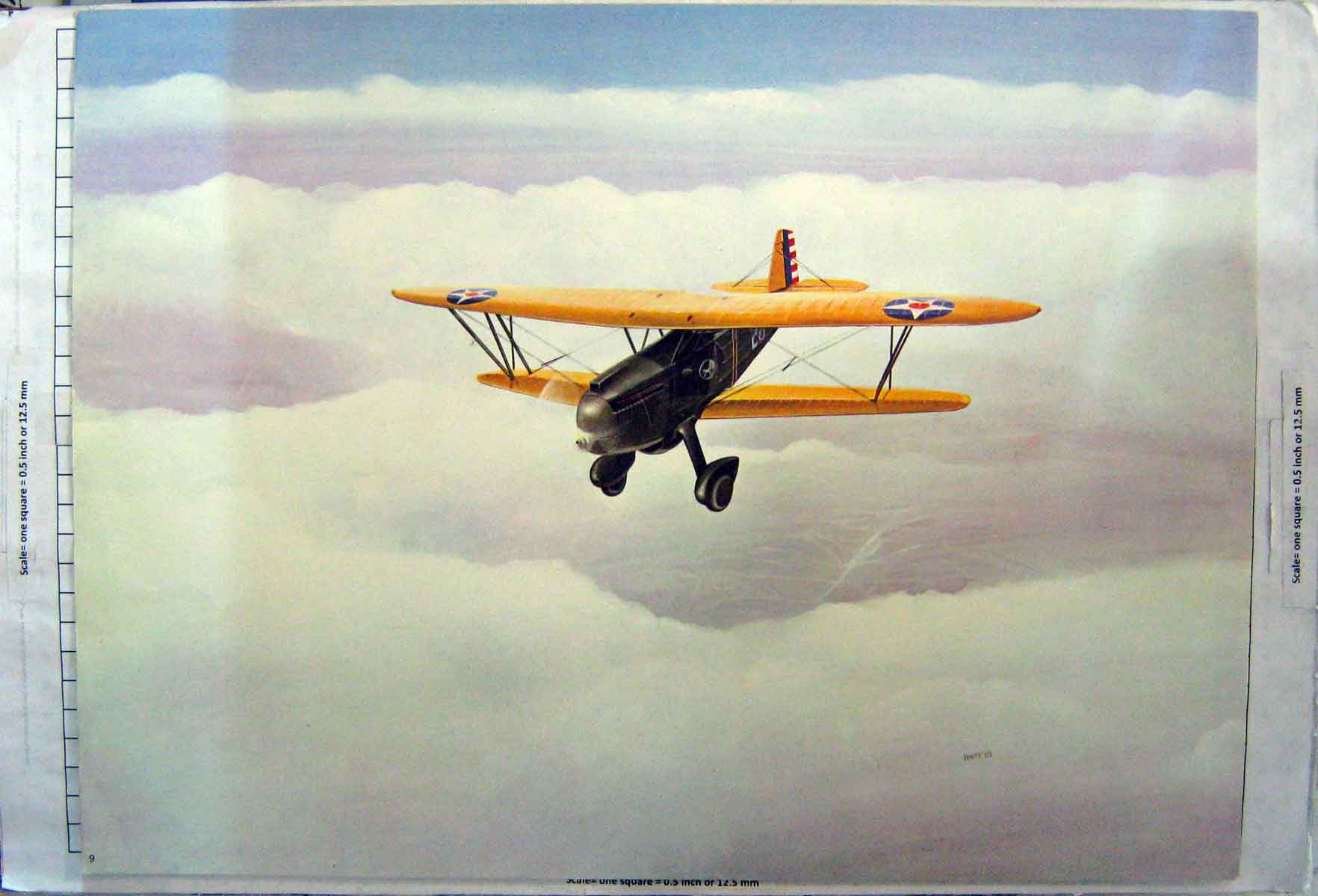 Original Old Antique Print White Colour War Plane Aircraft