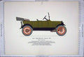 Original Old Vintage Print Colour 1919 Motor Car Chevrolet Model 490 20th