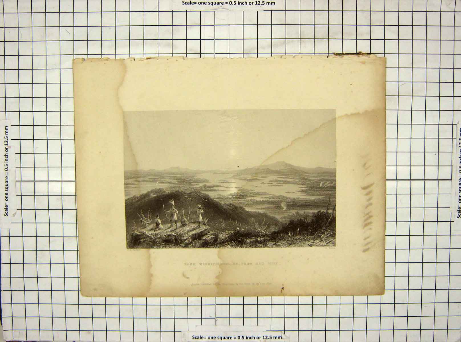 Old Antique Print 1839 View Lake Winnipisseogee Red Hill Wallis Bartlett 19th
