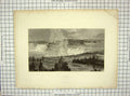 Original Old Antique Print C1850 Fenn Hunt Engraving View Niagara Falls River