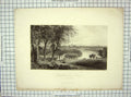 Old Antique Print 1873 Perkins Hinshelwood View Philadelphia Belmont Park 19th