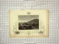 Original Old Antique Print C1850 Monte Residence Wadsworth Connecticut America