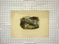 Original Old Antique Print C1850 Colour Tomb Washington Mount Vernon Potomac