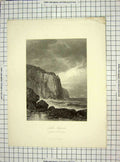 Original Old Antique Print C1850 Bart Hinshelwood Lake Superior Baptism Bay