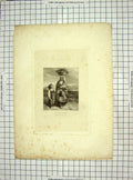 Original Old Antique Print 1830 Engraving Victoria Colonna Colin Greatbach 19th