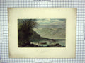 Original Old Antique Print 1873 Hand Coloured Susquehanna Hunter'S Gap 19th