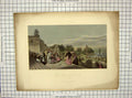 Original Old Antique Print 1878 Terrace Central Park New York America Hall 19th