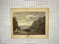 Original Old Antique Print 1798 View Hudsons River Mount Vernon Yachts Hills