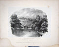 Original Old Antique Print 1850 Brandard Engraving View Warwick Castle River