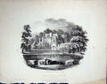 Original Old Antique Print 1850 Brandard Engraving View Guy'S Cliff Mill Castle
