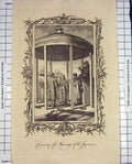 Original Old Antique Print Engraving Ceremony Marriage Japanese People Wedding